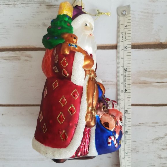 SCF Santa Claus Ornament Large Blown Glass - Picture 4 of 6
